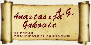 Anastasija Gaković vizit kartica